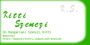 kitti szenczi business card